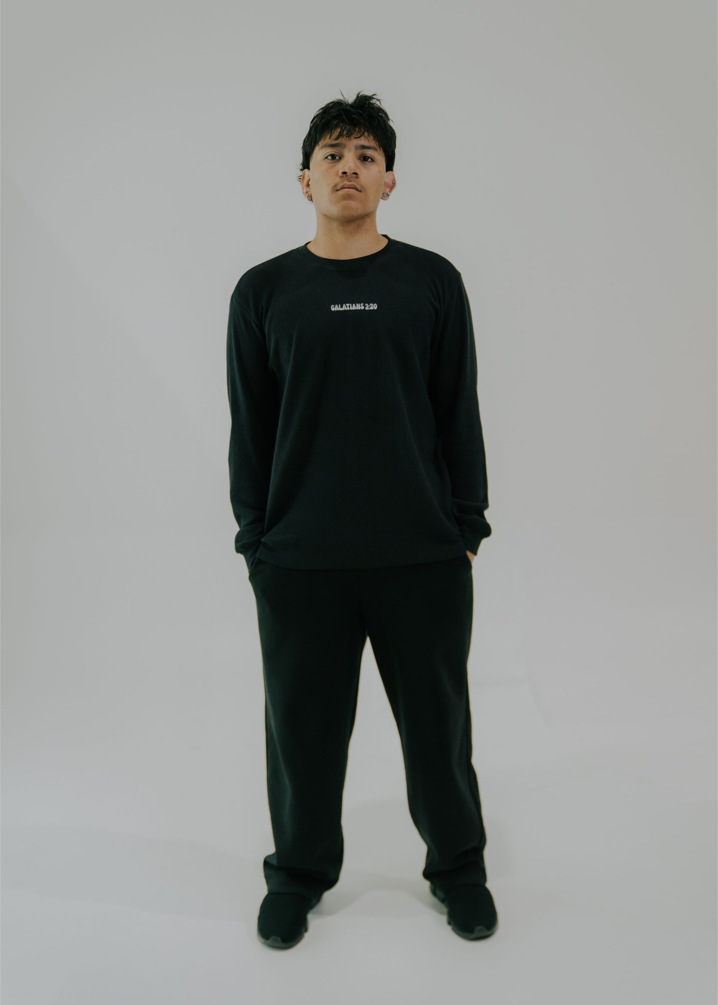 Galatians 2:20 – Black Waffle Thermal Long Sleeve