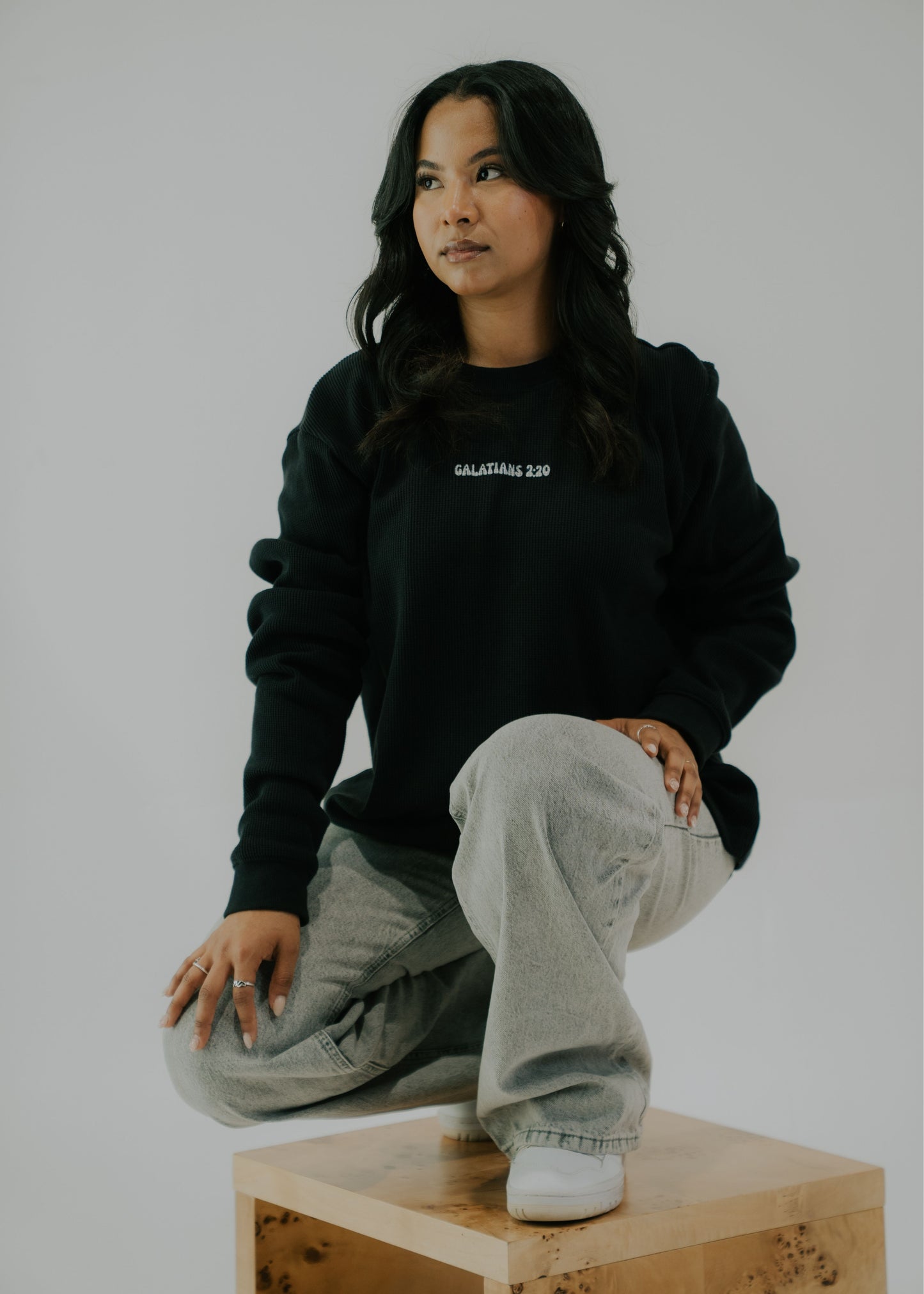 Galatians 2:20 – Black Waffle Thermal Long Sleeve
