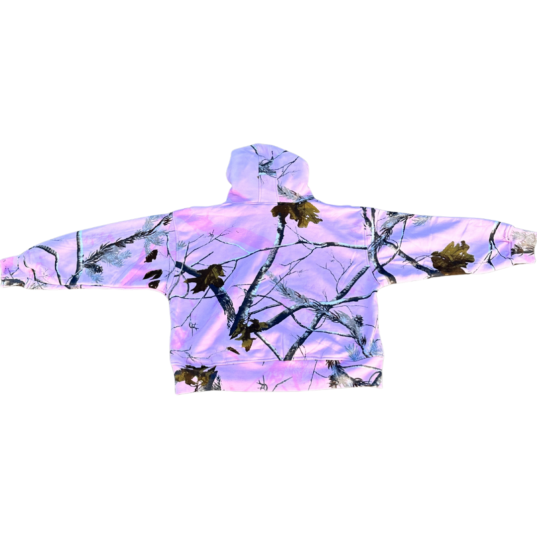"LOVED FIRST" PINK CAMO HOODIE