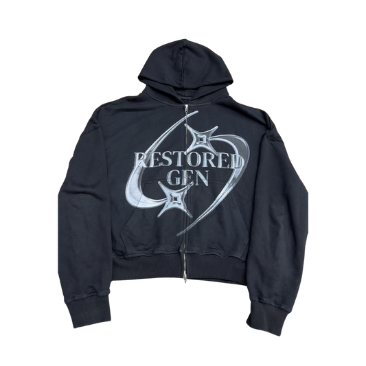 "LOVED FIRST" DOUBLE ZIP UP HOODIE